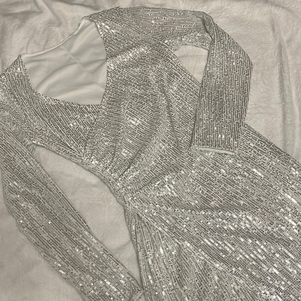 White Sequins party dress